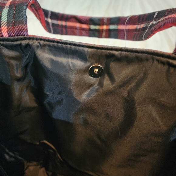 Victoria's Secret red green white plaid tote bag NWT - Picture 7 of 11